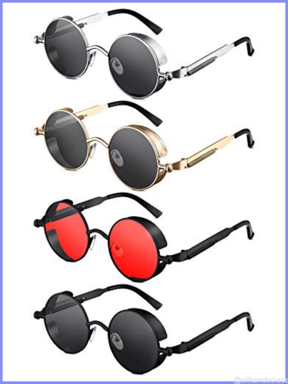 Steampunk Round Metal Frame Polarized Sunglasses Retro